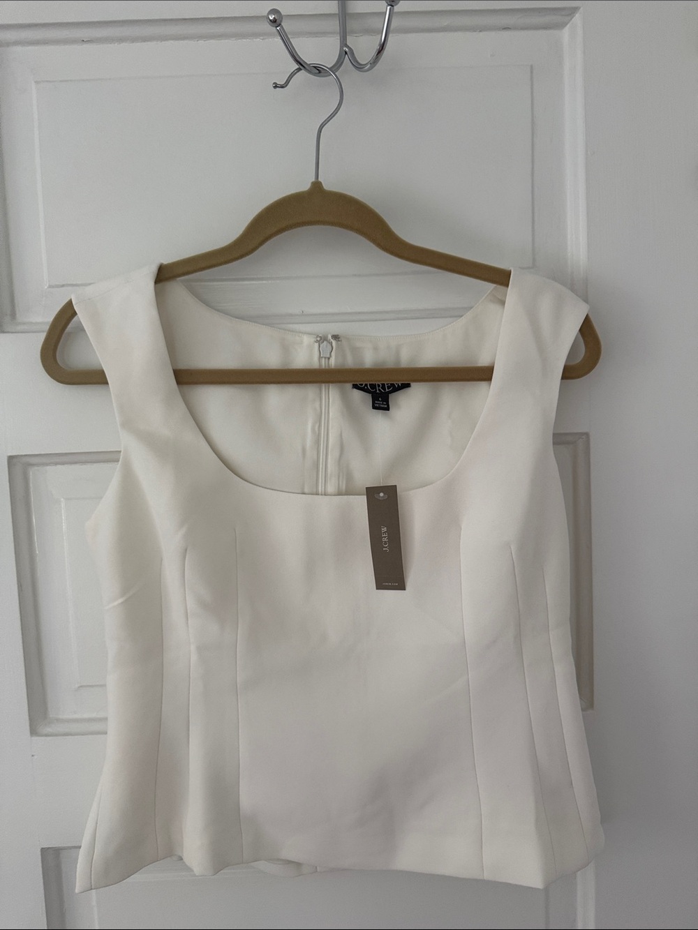 NWT J. Crew Cream Structured Bodice Top